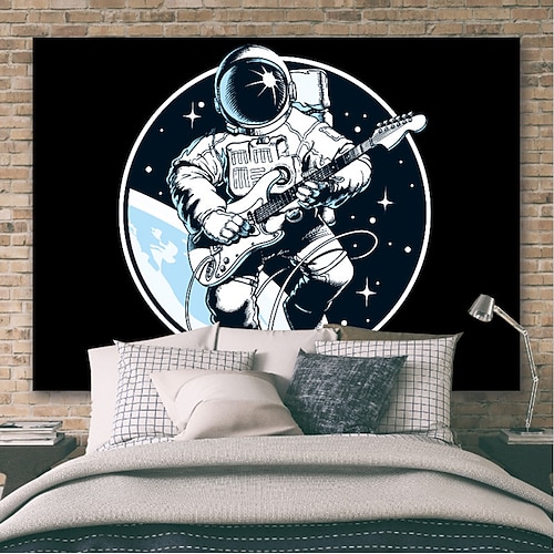 

Wall Tapestry Art Deco Blanket Curtain Picnic Table Cloth Hanging Home Bedroom Living Room Dormitory Decoration Polyester Fiber Astronaut Music