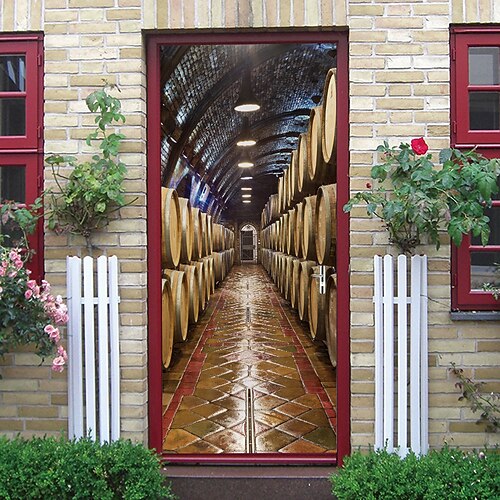 

Self-adhesive Creative Door Stickers Wine Cellar Living Room DIY Decoration Home Waterproof Wall Stickers