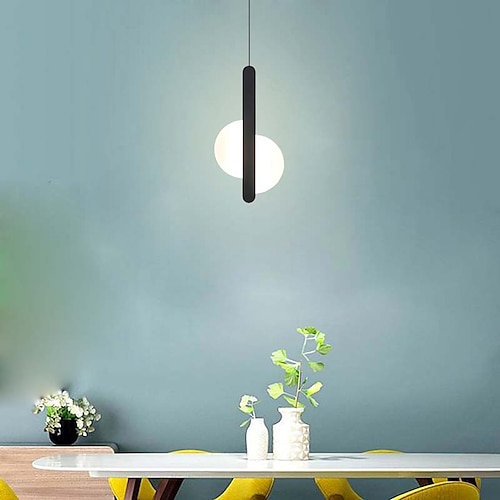 

20 cm Single Design Pendant Light Metal Black LED Modern 220-240V