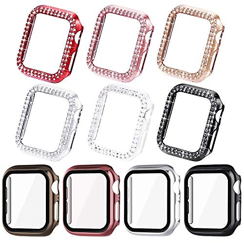 

10 Pack Bling Diamond Case For Apple iWatch Series SE / 6/5/4/3/2/1 38mm 40mm 41mm 42mm PC Screen Protector Smart Watch Case Compatibility