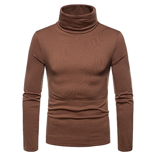 

Turtleneck shirt Rolled collar Navy Wine Red ArmyGreen Dark Gray Brown Clothing Apparel Essential
