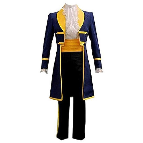 

Prinz Cosplay Kostüm Herren Uniform Outfit komplettes Set (groß) blau