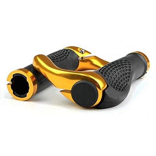 

ergonomic anatomic handlebar grip triple density bar-end extensions soft anti slip absorb shock comfort for 22.2mm bike handlebar black blue gold