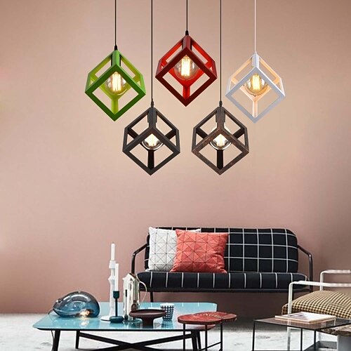 

1-Light 23 cm Mini Style Pendant Light LED Island Light Metal Geometrical Retro 110-120V / 220-240V