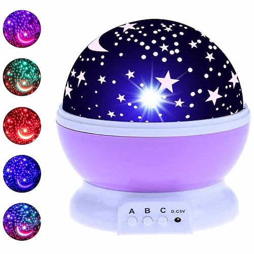 

Star Galaxy Night Light for Kids Nebula Star Projector 360 Degree Rotation 4 LED Bulbs 8 Light Color Changing with USB