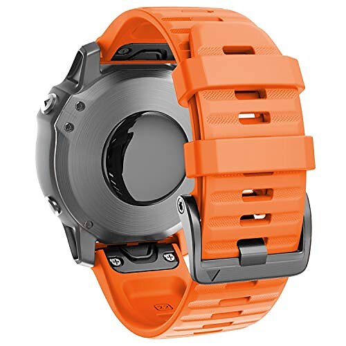 

compatible with fenix 6 bands 22mm easy-fit soft silicone watch band replacement for fenix 6/fenix 6 pro/fenix 5/fenix 5plus smartwatches, orange