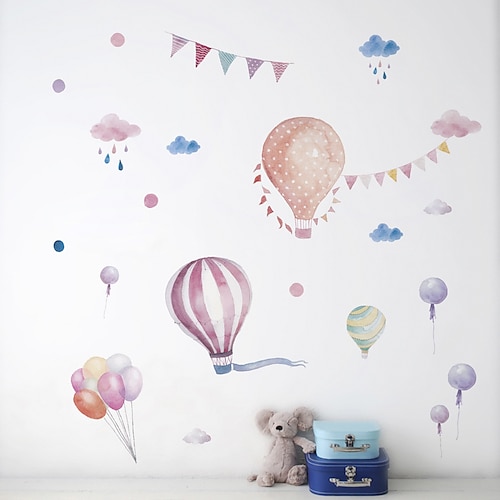 

Cartoon Cute Hot Wall Stickers Air Balloon Kindergarten Classroom Removable Diy Wall Decoration Children's Room Background Wall Sticker 30X90CM