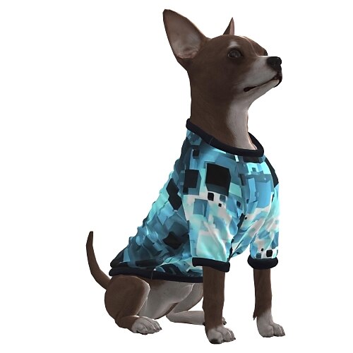 

Dog Shirt / T-Shirt Graphic Optical Illusion 3D Print Exaggerated Casual / Daily Dog Clothes Puppy Clothes Dog Outfits Breathable Blue Costume for Girl and Boy Dog Polyster S M L XL