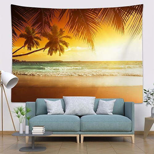 

Wall Tapestry Art Decor Blanket Curtain Picnic Tablecloth Hanging Home Bedroom Living Room Dorm Decoration Polyester Hawaii Beach