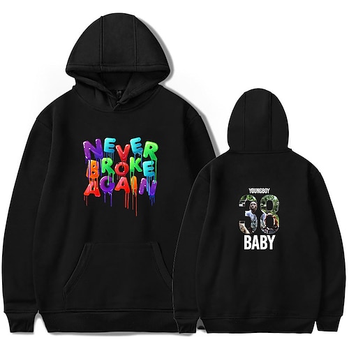 

Inspired by Never Broke Again Young Boy Cosplay Costume Hoodie Cartoon Letter Harajuku Graphic Kawaii Hoodie For Men's Women's Adults' Polyester / Cotton Blend