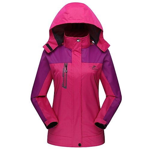 

Women's Hoodie Jacket Hiking Softshell Jacket Hiking Windbreaker Summer Outdoor Waterproof Sun Protection Windproof Quick Dry Outerwear Jacket Top Fishing Climbing Running Women's rose red Women's