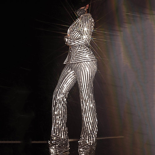 

Dansekostumer Frakke Glimmer Dame Ydeevne Langærmet Spandex