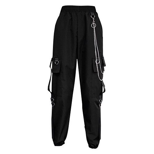 

Women's Joggers Cargo Pants Fleece Pants Pants Trousers Cotton Fleece lined Black High Waist Basic Streetwear Daily Going out Micro-elastic Full Length Comfort Solid Colored S M L XL XXL / Winter