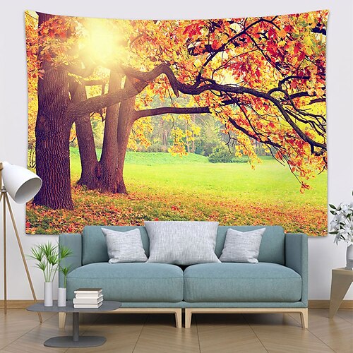 

Wall Tapestry Art Decor Blanket Curtain Picnic Tablecloth Hanging Home Bedroom Living Room Dorm Decoration Polyester Under The Golden Tree