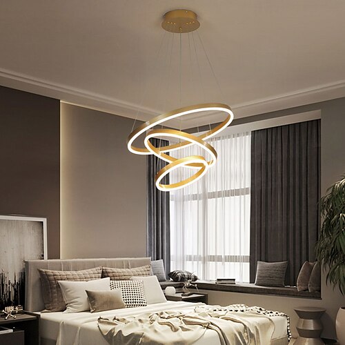 

3-Circle LED Pendant Light Nordic Design Gold Light Living Room Dining Room Bedroom Offic Metal 604030cm 110-120V 220-240V