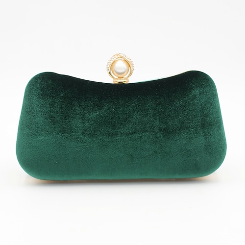 

Women's Evening Bag Wedding Bags Handbags Evening Bag Polyester Alloy Buttons Crystals Plain Solid Color Party Wedding Green Blue Black Pink