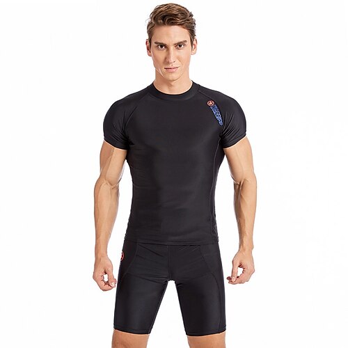 

SABOLAY Men's Rash Guard Sun Shirt UV Sun Protection Breathable Quick Dry Stretchy Short Sleeve Swimming Surfing Beach Water Sports Solid Colored Spring Fall Summer / Lightweight