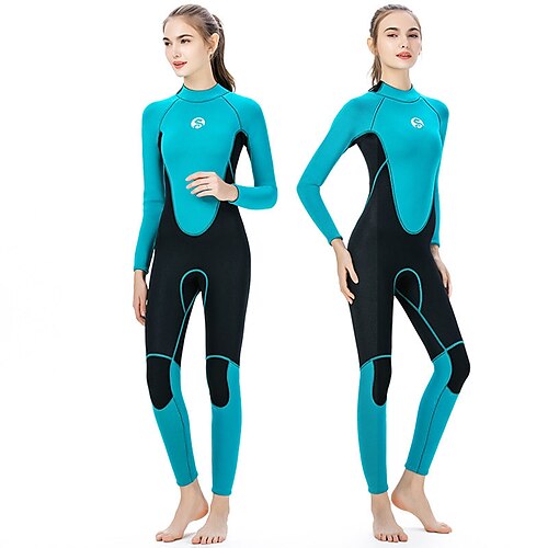 

SLINX Women's Full Wetsuit 3mm SCR Neoprene Diving Suit Thermal Warm Quick Dry Stretchy Long Sleeve Back Zip - Swimming Diving Surfing Scuba Patchwork Autumn / Fall Spring Summer