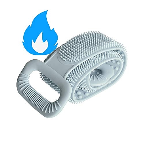 

scrubber corpo in silicone esteso loofah panno esfoliante scrubber posteriore in silicone per doccia per uomo donna / grigio