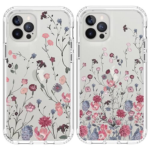 

Phone Case For Apple Back Cover iPhone 13 12 Pro Max 11 SE 2020 X XR XS Max 8 7 6 Shockproof Flower / Floral TPU