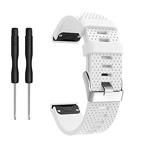 

compatible with fenix 6s band easy fit mechanism 20mm silicone watch strap replacement bands for fenix 6s/fenix 6s pro/fenix 5s plus smartwatches (white)