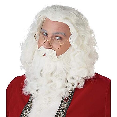 

Cosplay Costume Wig Wavy Middle Part Wig White Synthetic Hair Men's White