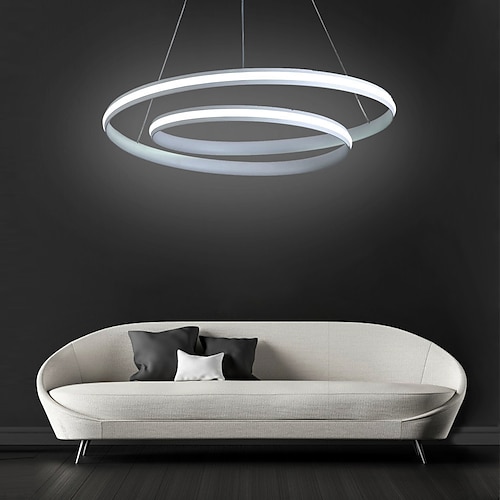 

1-Light 46 cm Adjustable Chandelier Aluminum Circle Painted Finishes Contemporary LED 110-120V 220-240V