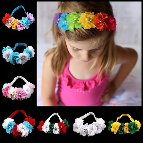 

1pcs Baby Girls' Sweet Floral Floral Style Hair Accessories Blue / Purple / Yellow / Headbands