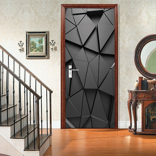 

Black Three-dimensional Art Self-adhesive Creative Door Stickers Living Room DIY Decorative Home Waterproof Wall Stickers