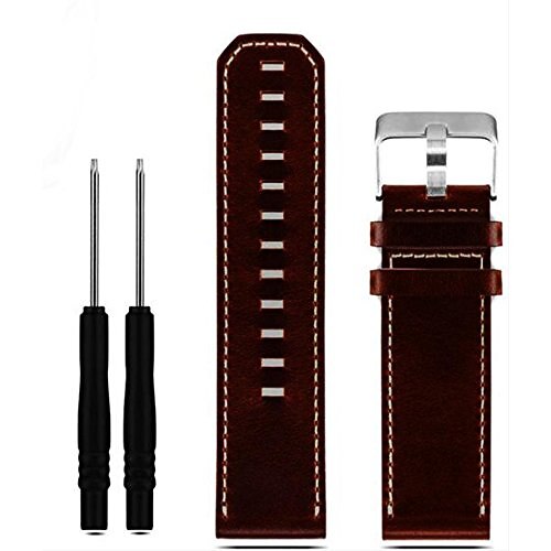 

1 pcs Smart Watch Band for Garmin Fenix 3 HR Fenix 3 Fenix 7X / 6X Pro / 5X / 3/3 HR Genuine Leather Smartwatch Strap Business Leather Loop Replacement Wristband