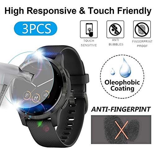 

3 Pcs Smartwatch Screen Protector for garmin vivoactive 4,max coverage bubble-free anti-scratch soft tpu hydrogel transparent screen protection film for garmin vivoactive 4