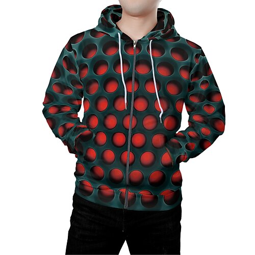 

Per uomo Felpa con cappuccio Felpa con cappuccio e zip Rosso Con cappuccio Pop art 3D Tasca frontale Giornaliero Fine settimana Stampa 3D 3D Abbigliamento Felpe con cappuccio Felpe Manica lunga