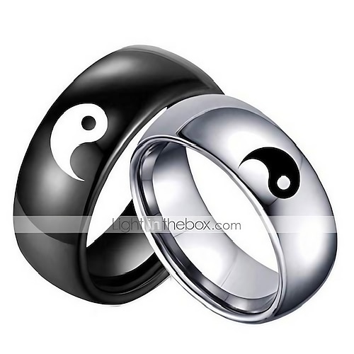 

stainless steel black yin yang tai chi ring band for men/best friend//boyfriend (his size 11)