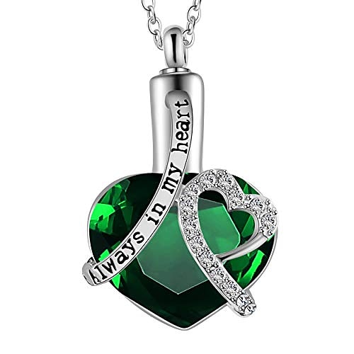 

heart-shaped perfume bottle pet ashes urn pendant necklace always in my heart