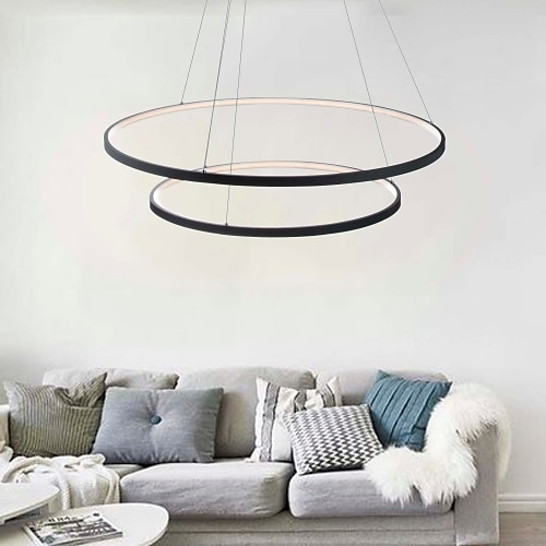 2-Light 80cm Dimmable / LED Pendant Light Metal Acrylic Circle Painted Finishes Modern Contemporary 110-120V / 220-240V