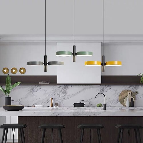 

34 cm lampada a sospensione a led nordic tricolore luce isola luce metallo finiture verniciate moderno 110-120v 220-240v