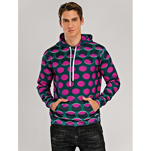 

Men's Hoodie Green Purple Red Blue Hooded Geometric 3D Plus Size Basic Clothing Apparel Hoodies Sweatshirts