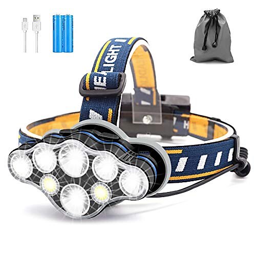 

T37 Headlamps Waterproof 200 lm LED LED 8 Emitters with Batteries with USB Cable Waterproof Camping / Hiking / Caving Cycling / Bike Single headlamp without accessories