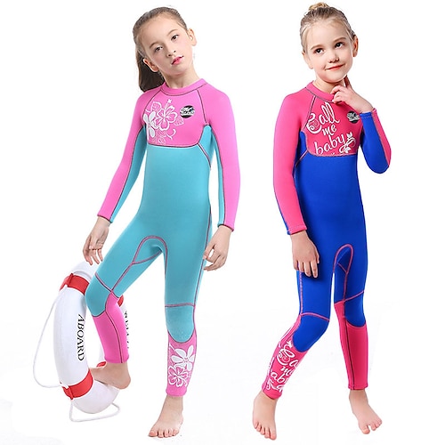 

SLINX Girls' Full Wetsuit 3mm SCR Neoprene Diving Suit Thermal Warm UPF50 Quick Dry High Elasticity Long Sleeve Back Zip - Swimming Diving Surfing Scuba Patchwork Spring Summer Winter