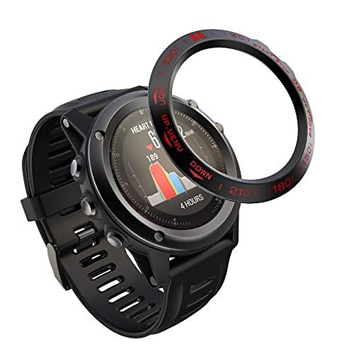 

tampa protetora do anel do relógio da escala baoiwei para garmin fenix 3 / fenix 3 hr, proteção de tela da capa adesiva de aço inoxidável anti-arranhões para garmin fenix 3 / fenix 3 h (vermelho)