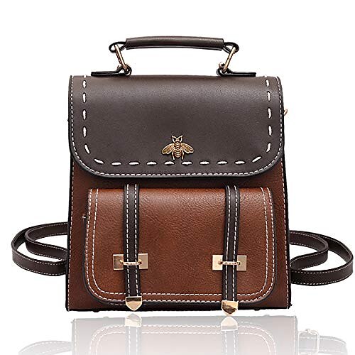 

Women's Girls' Backpack School Bag Rucksack Mini Backpack PU Leather Solid Color School Daily Traveling Yellowish brown Black Dark Green