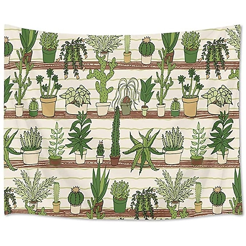 

Wall Tapestry Art Decor Blanket Curtain Picnic Tablecloth Hanging Home Bedroom Living Room Dorm Decoration Polyester Cactus Pattern