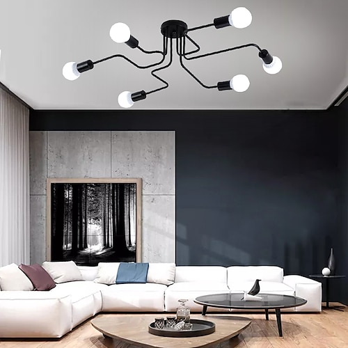

6-Light American simple living room lamp LED bedroom study simple modern atmospheric ceiling lamp