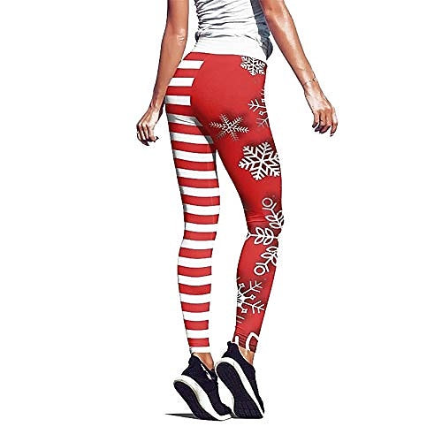 

womens christmas leggings stretchy slim stripe printed leggings