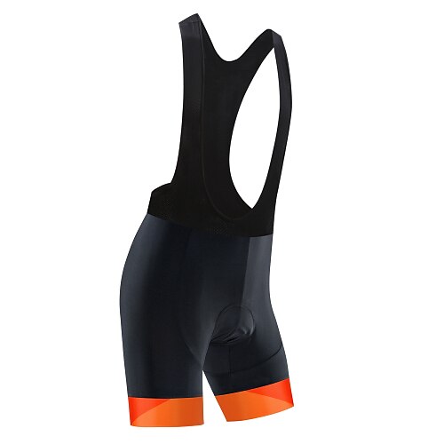 

21Grams Women's Cycling Bib Shorts Cycling Padded Shorts Bike Shorts Bib Shorts Mountain Bike MTB Road Bike Cycling Sports Graphic Stripes 3D Pad Breathable Quick Dry Moisture Wicking Black Orange