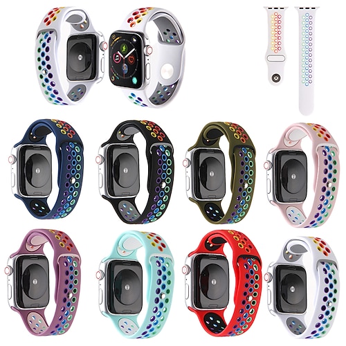 

1 pcs Smart Watch Band for Apple iWatch Series 8 7 6 5 4 3 2 1 SE Apple Watch Series7/6/5/4/3/2/1 / SE 38/40/41mm Apple Watch Series7/6/5/4/3/2/1 / SE 42/44/45mm Silicone Smartwatch Strap Soft