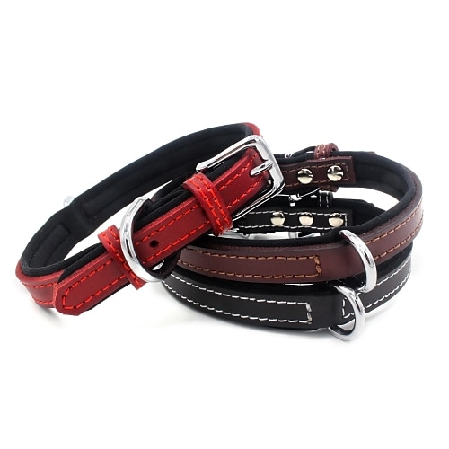 

Dog Collar Adjustable Breathable Retractable Outdoor Walking Solid Colored PU Leather Corgi Shiba Inu Pug Bichon Frise Schnauzer Poodle Black Red Brown 1pc