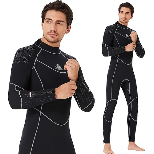 

Dive&Sail Men's Full Wetsuit 5mm SCR Neoprene Diving Suit Thermal Warm UPF50 Quick Dry High Elasticity Long Sleeve Back Zip - Swimming Diving Surfing Scuba Solid Color Autumn / Fall Spring Summer