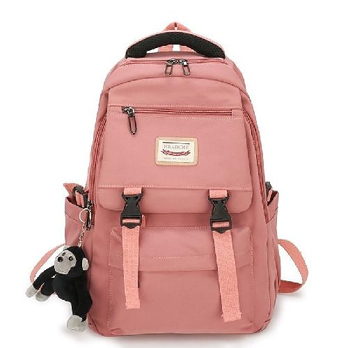 

Women's Unisex Backpack Commuter Backpack Nylon Special Material Large Capacity Waterproof Buttons Zipper Sports & Outdoor School Daily Green Blue Black Purple Pink