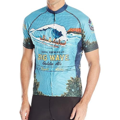 

21Grams Men's Cycling Jersey Short Sleeve Bike Jersey Top with 3 Rear Pockets Mountain Bike MTB Road Bike Cycling UV Resistant Quick Dry Soft Comfortable Blue Graphic Polyester Sports Clothing Apparel